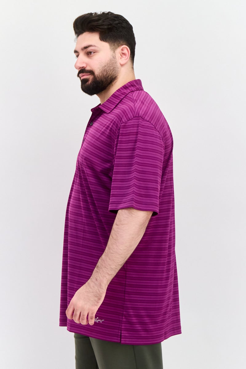 Greg Norman Men Sportswear Fit Short Sleeves Training Polo Shirt, Purple - Image 2