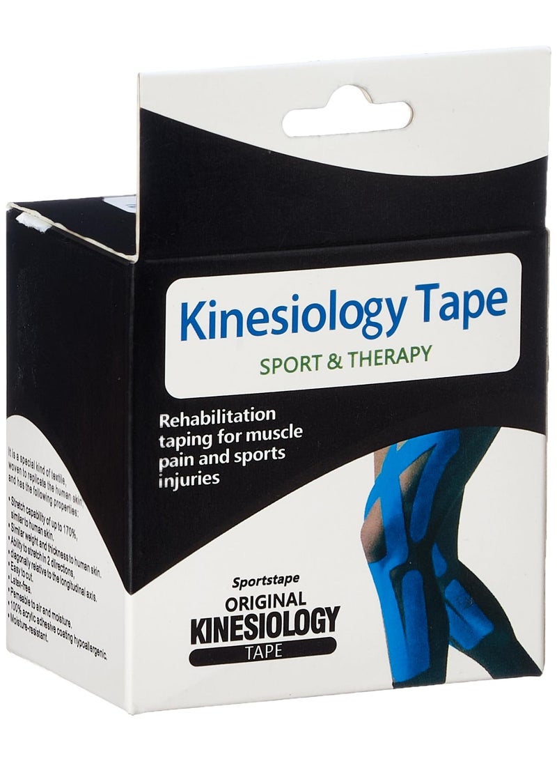كينيسيولوجي تيب شريط لاصق لإصابات الرياضة بنمط كينيزيولوجي، آمن على الجلد ومقاوم للماء، شريط طبي، للرياضة والعلاج الطبيعي، 5 سم × 5 م - Image 4