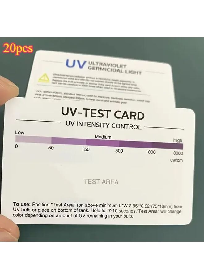 20pcs UV Test Cards UV A Intensity Meter With Evaluation Chart 300 420nm - Image 1