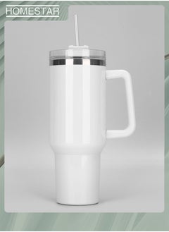 HOMESTAR Thermal Mug with Straw Double-Walled Vacuum Insulated Car Mug, Travel Mug With Handle And Straw, For Iced Coffee, Hot or Cold Tea and Beverage  - Image 1