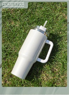 HOMESTAR Thermal Mug with Straw Double-Walled Vacuum Insulated Car Mug, Travel Mug With Handle And Straw, For Iced Coffee, Hot or Cold Tea and Beverage  - Image 2