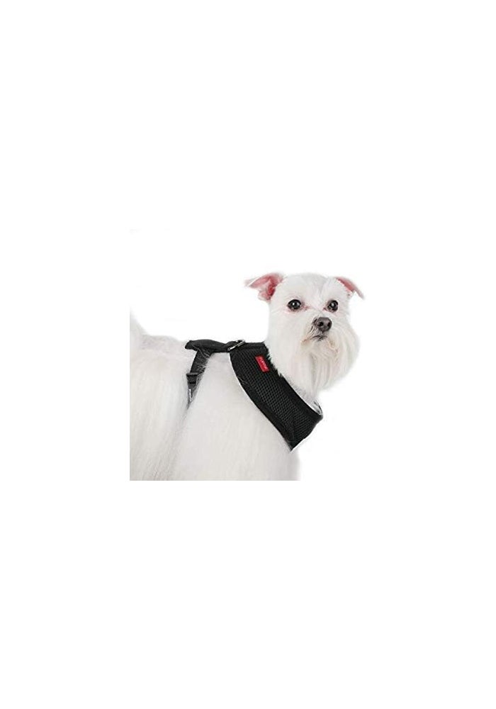 Puppia Soft Dog Harness No Choke Over-The-Head Triple Layered Breathable Mesh Adjustable Chest Belt And Quick-Release Buckle, Black, Small - Image 3