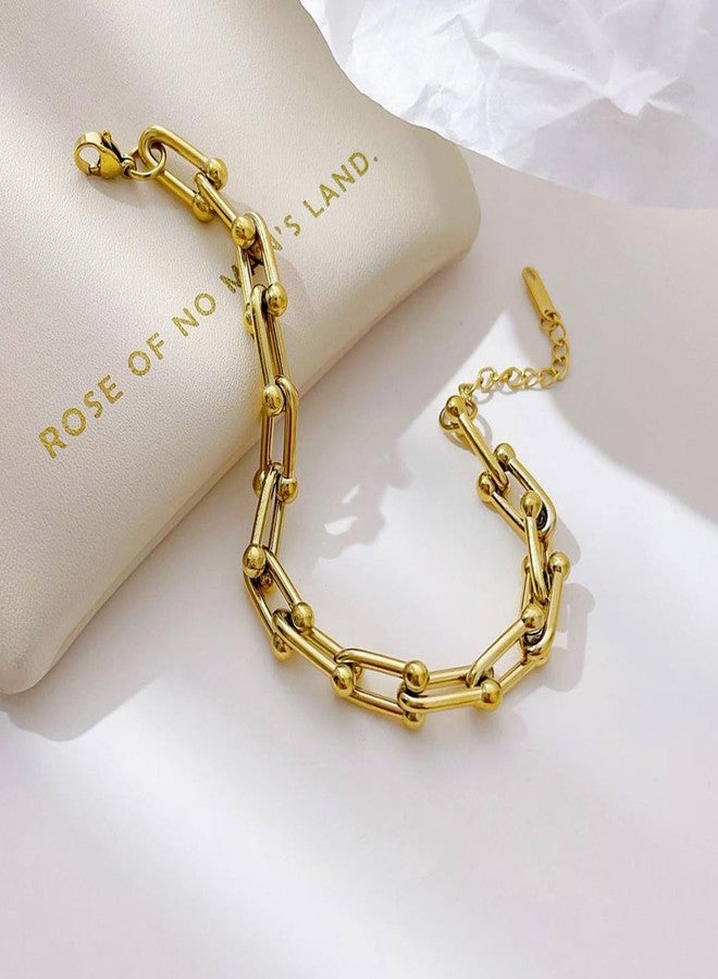 Okos Elegant Gold-Plated Anti Tarnish Adjustable Stainless Steel Bracelet for Women & Girls | Premium Fashion Jewellery Gift BR1000064GLD - Image 2