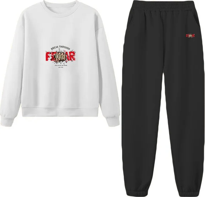 DogFish Tracksuit Oversize Break Printed Tracksuit White