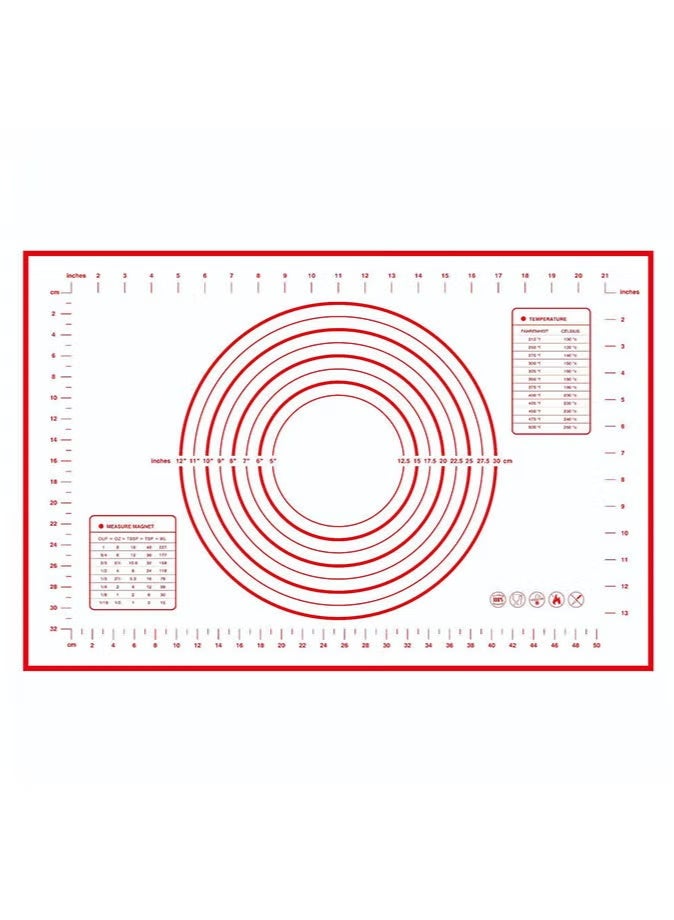 Silicone Baking Mat White/Red 60x40cm - Image 1