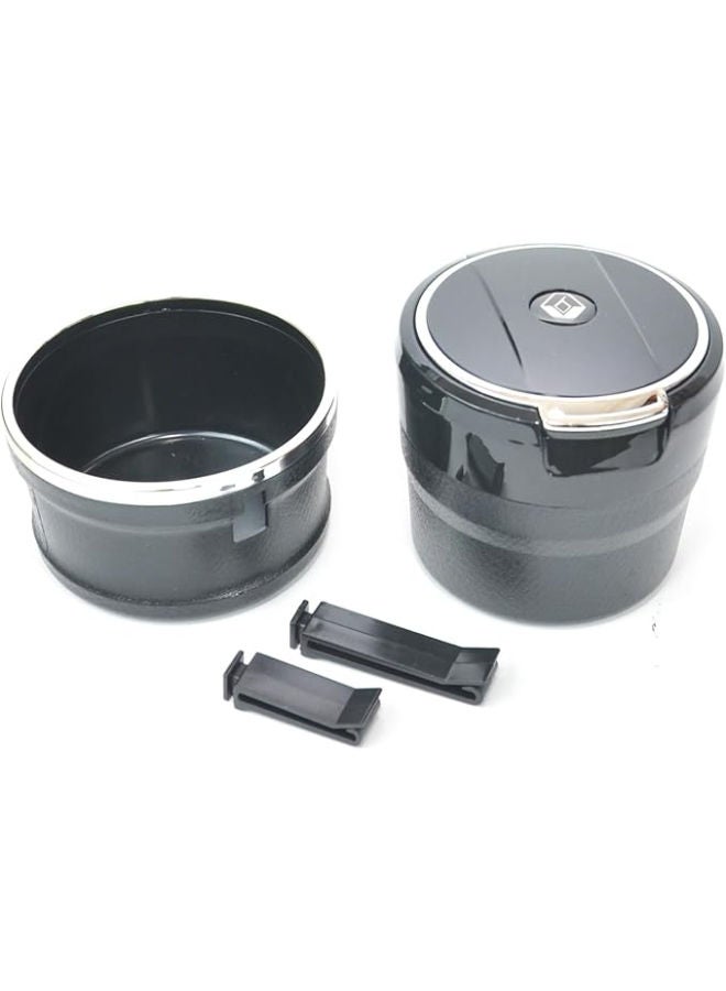 Adjustable Smokeless Car Ashtray with Lid Smell Proof with LED Light with All-ceramic Interior - Cup holder size - Detachable and Portable, Renault - Black and Silver - Image 2