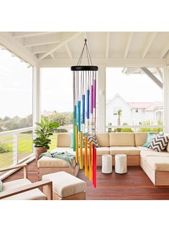 HONEHO Amasava Wind Chimes for Outside 283 Metal Outdoor with 14 Colorful Aluminum Alloy Tubes Deep Tone Soothing Sound Patio Porch Backyard DecorationMeditationYoga  - Image 1