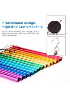 HONEHO Amasava Wind Chimes for Outside 283 Metal Outdoor with 14 Colorful Aluminum Alloy Tubes Deep Tone Soothing Sound Patio Porch Backyard DecorationMeditationYoga  - Image 2