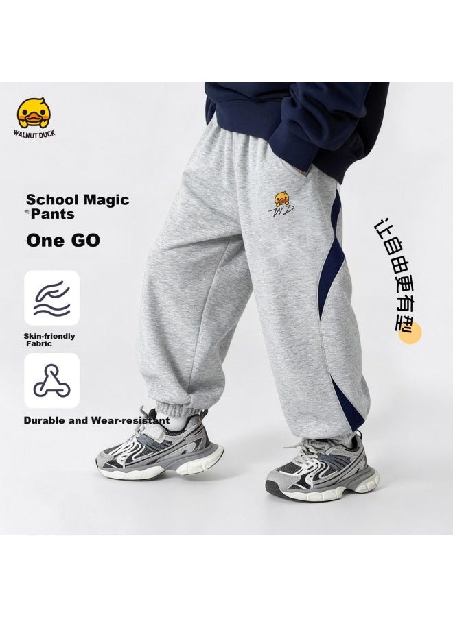 Walnut Duck Little Yellow Duck Boys' Sports Pants Spring  New Kids' Spring Long Pants Trendy Children's Sweatpants - Image 1