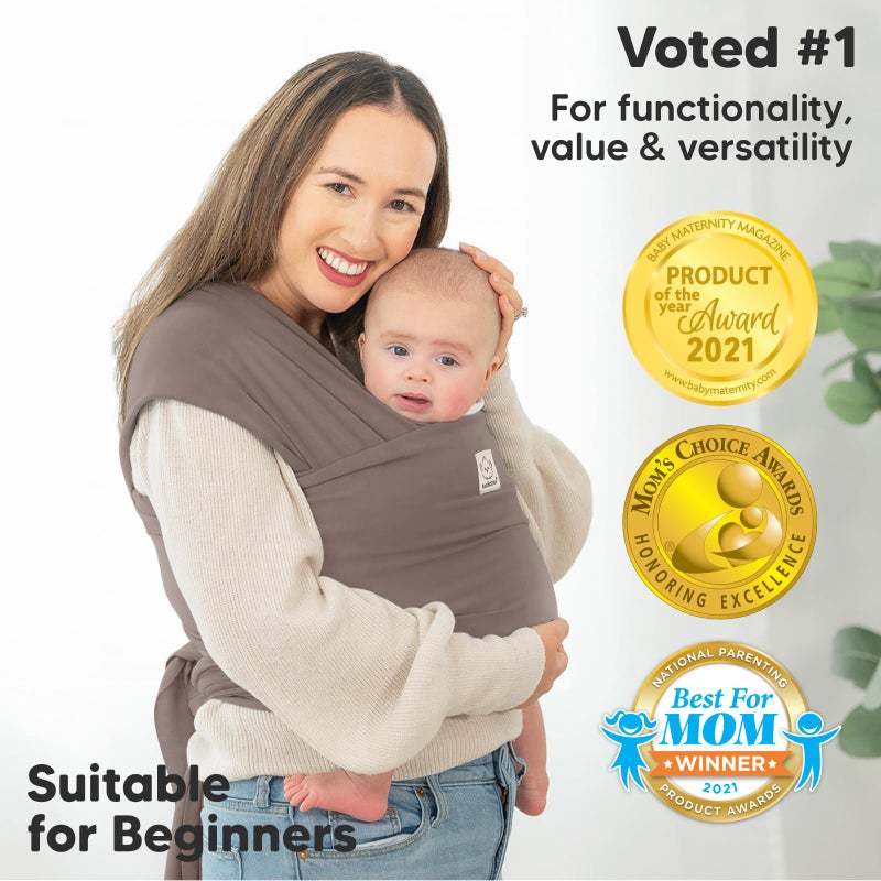 KeaBabies حمالة الأطفال كيا بيبي - حمالة الأطفال الأصلية 1 في 1 من الولادة إلى الطفولة، سهلة الارتداء، تتيح لك استخدام يديك، خفيفة الوزن، قابلة للتنفس (رمادي نحاسي) - Image 3