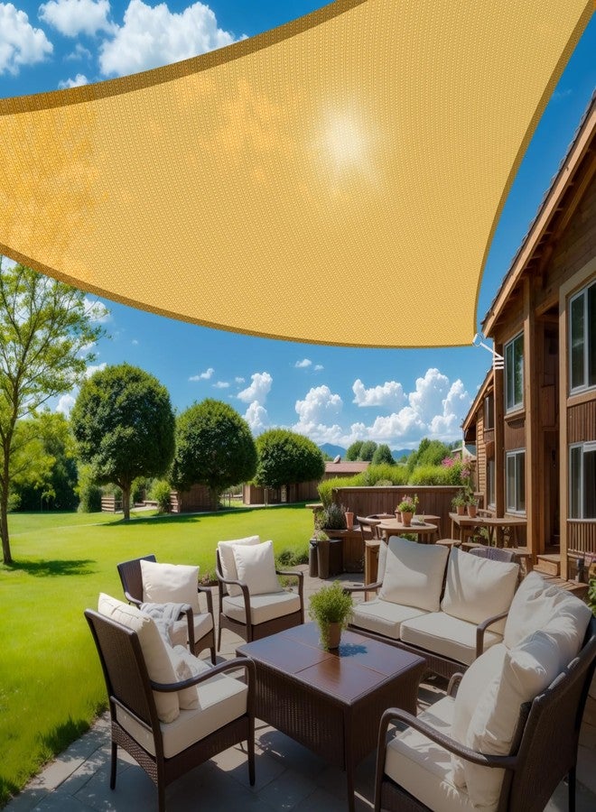 HappyTrends Sun Shade Sail,Heavy Duty UV Protection Beach Shade Canopy Wind sail,Tear and Rust Resistant Patio sail Shade for Yard Deck Lawn Garden Sunshade(1 6' X 1 6' X 1 6',Sand) - Image 1