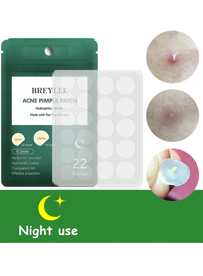 بريلي 22 رقعة لعلاج حب الشباب، رقعة للتحكم في الدهون ومكافحة حب الشباب للعناية بالوجه، بقعة حب الشباب، حب الشباب الكيسي، حب الشباب الفطري، علاج بقع حب الشباب على الوجه وعلاج آثار حب الشباب بعد الالتهابات، مزيل البثور للاستخدام الليلي - Image 1