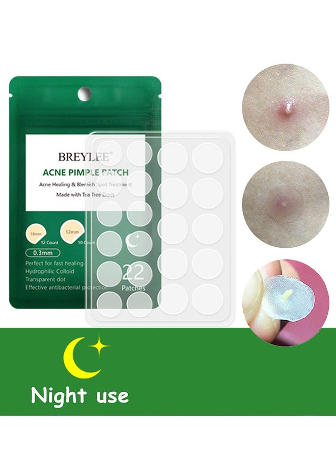 Breylee 22 Patches Acne Pimple Patch -Oil Control Anti Acne Facial Care ，Acne Spot ，Cystic Acne，Fungal Acne ，Face Acne Spot Treatment and Acne Scar Treatment Post Acne Marks Treatment，Pimple Remover Night Use  - Image 1