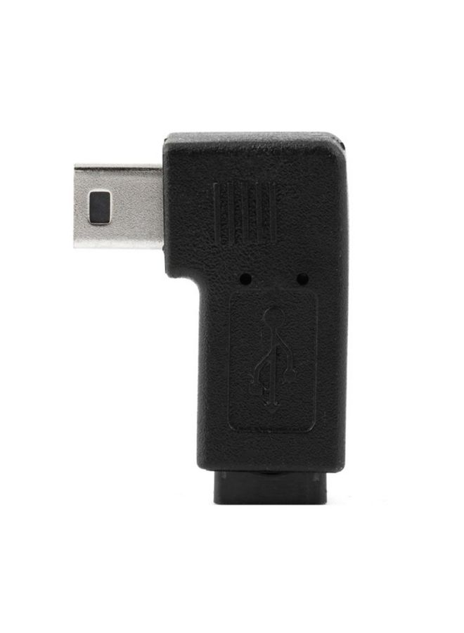 NIBEMINENT 5-Pin Male To USB Micro Female 90 Degree Angle Adapter Black - Image 2