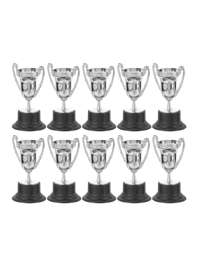 10Pcs Kids Plastic Trophies Reward Trophy Cups Mini Gift Award Toys for Award Ceremony Celebrations Corporate Events Carnival Prize Party Favors Silver - Image 1
