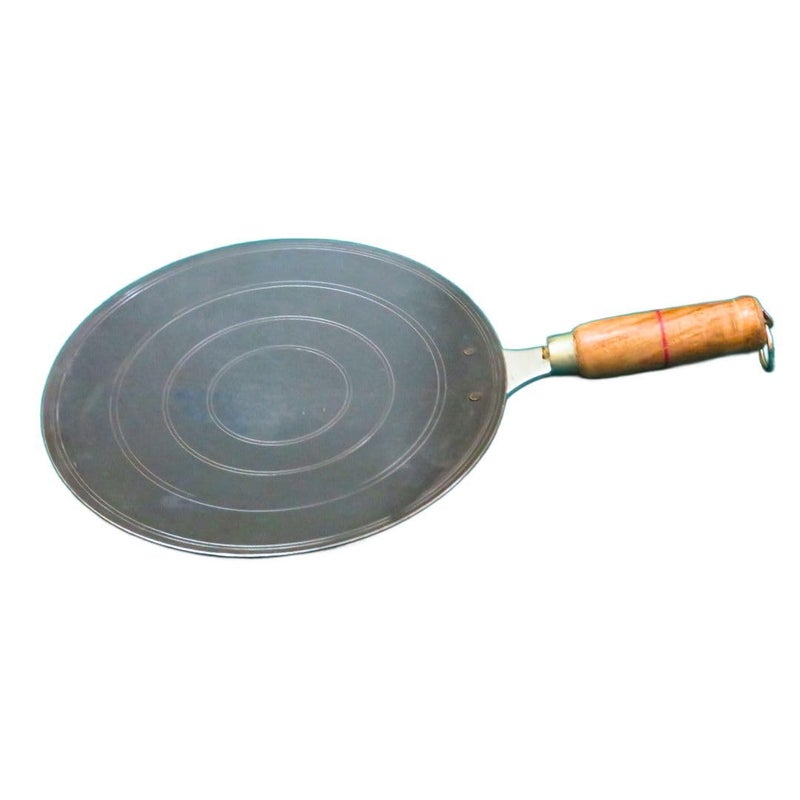 Super Smooth Iron Tawa with Wooden Handle | Pre-Seasoned Dosa/ChapatiTawa | Naturally Non-Stick, No Chemical Coating | Induction Friendly | Dosaikal  - Image 1