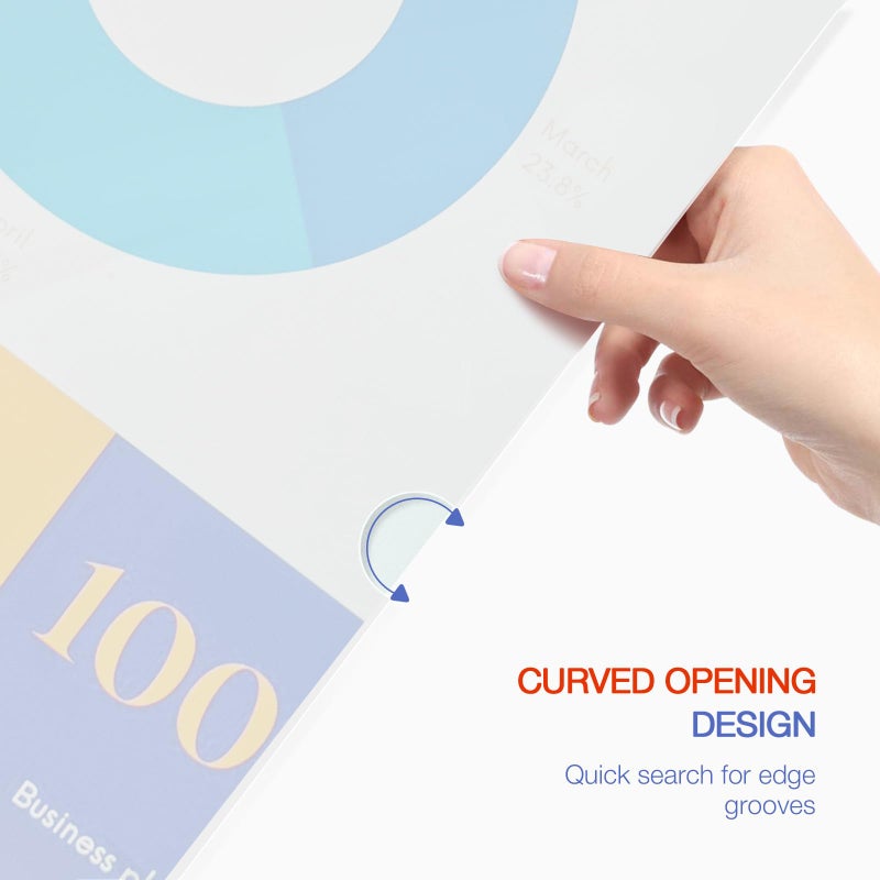 A4 PP Plastic Lever Clip Report Folders 10 Pack With White Pull Rod For Office School Filing - Image 4