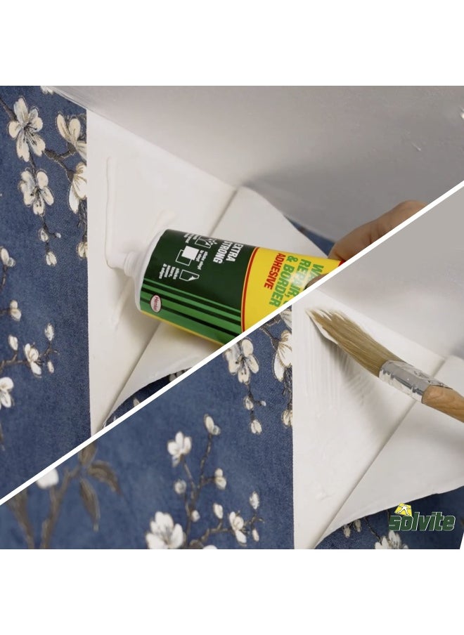 Generic - Solvite  1574677 Overlap  Border Ready to Use Wallpaper Paste for Hanging Borders  Overlapping Seams Strong Glue Easy-to-Use Wallpaper Glue for Quick Wallpaper Repairs 1x240g - Image 1