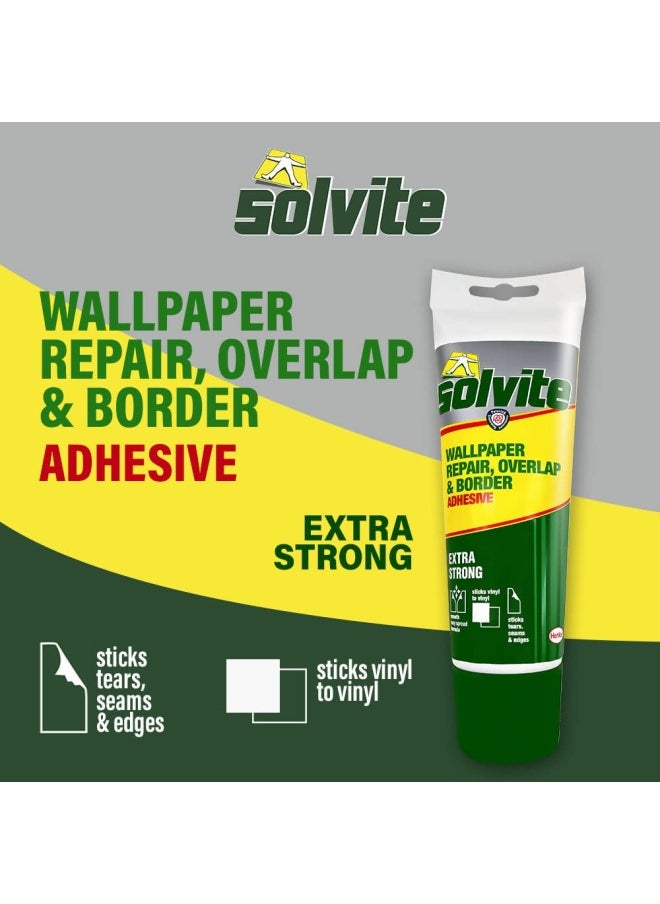 Generic - Solvite  1574677 Overlap  Border Ready to Use Wallpaper Paste for Hanging Borders  Overlapping Seams Strong Glue Easy-to-Use Wallpaper Glue for Quick Wallpaper Repairs 1x240g - Image 1