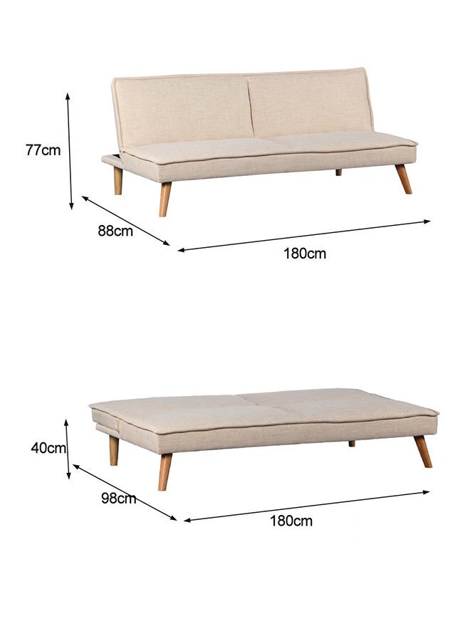 ايست من نون Classic 3 Seats Sofa Bed with Adjustable Backrest, Convertible Sofa Couch and Bed for Efficient Home, Small Spaces, Living Room or Office 180 x 88 x 77 CM, Beige - Image 5