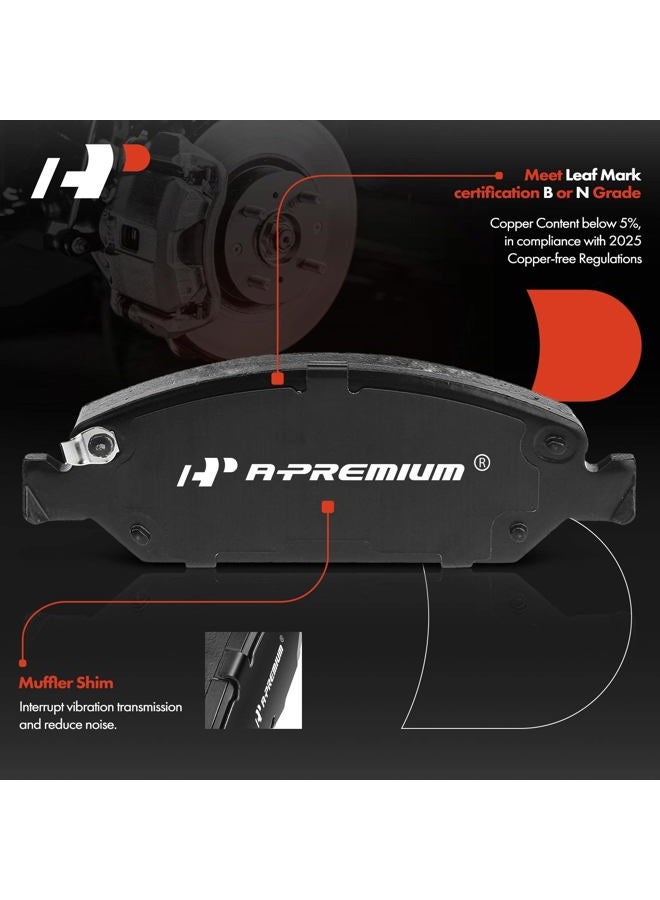 A-Premium Front Ceramic Disc Brake Pads Set Compatible with Select Chevy, Cadillac and GMC Models - Silverado, Tahoe, Suburban, Express, Avalanche, Escalade EXT ESV, XTS, Savana, Sierra, Yukon XL - Image 2