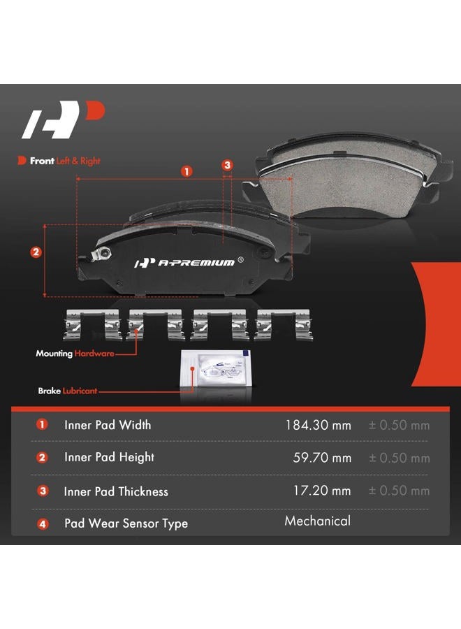 A-Premium Front Ceramic Disc Brake Pads Set Compatible with Select Chevy, Cadillac and GMC Models - Silverado, Tahoe, Suburban, Express, Avalanche, Escalade EXT ESV, XTS, Savana, Sierra, Yukon XL - Image 5
