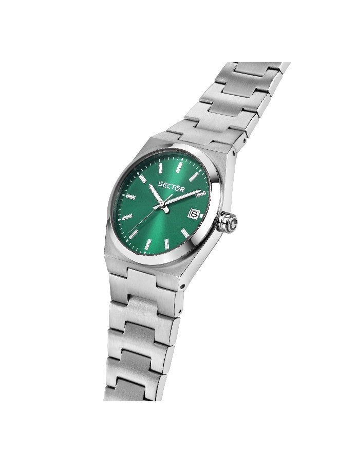 Sector Women's Green Round Analog Dial with Silver Stainless Steel Band Watch - 34mm - R3253301504 - Image 2