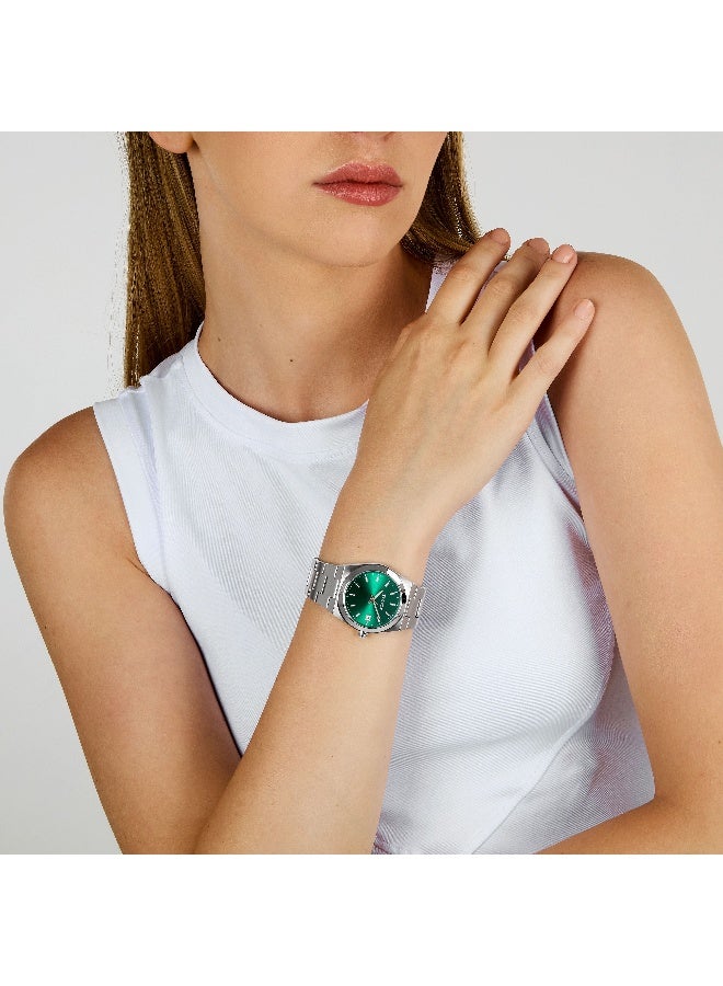 Sector Women's Green Round Analog Dial with Silver Stainless Steel Band Watch - 34mm - R3253301504 - Image 5