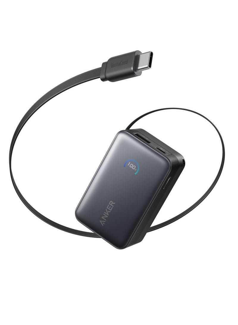 Anker Nano Power Bank, Portable Charger With 2.3 ft InstaCord Retractable Cable, 45W Max Compact Battery Pack, Smart Display, for iPhone 16 Series, iPad, Galaxy, Pixel, and More - & USB C Charger, 735 Charger (Nano II 65W), PPS 3-Port Fast Compact USB C Charger for MacBook Pro/Air, iPad Pro, Galaxy S24/S23, Dell XPS 13, iPhone 17/16/15, Huawei, Xiaomi, Redmi, Vivo, Oppo Bundle - Image 2