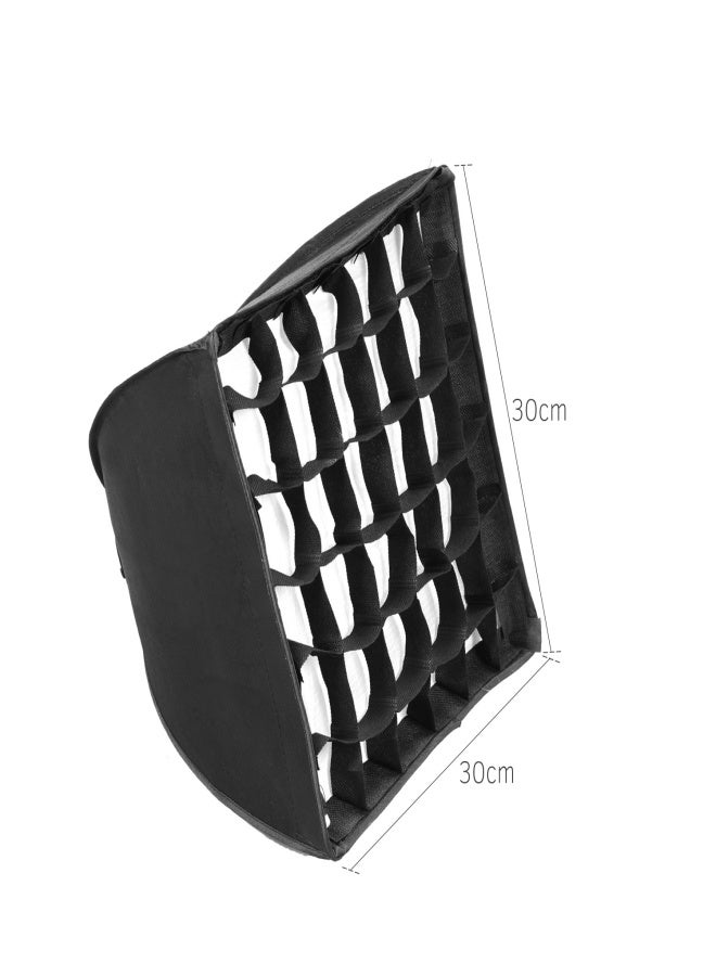 صندوق إضاءة ناعمة بمقاس 30 × 30 سم / 11.8 × 11.8 بوصة مع شبكة، متوافق مع مصباح الفيديو LED Godox S30 للتركيز - Image 4