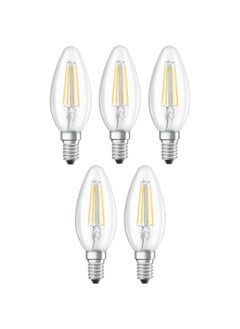 Osram Osram Dimmable E14 Candle light Clear LED Retrofit Classic B 4W Warm White 2700K  - Pack of 5  - Image 1