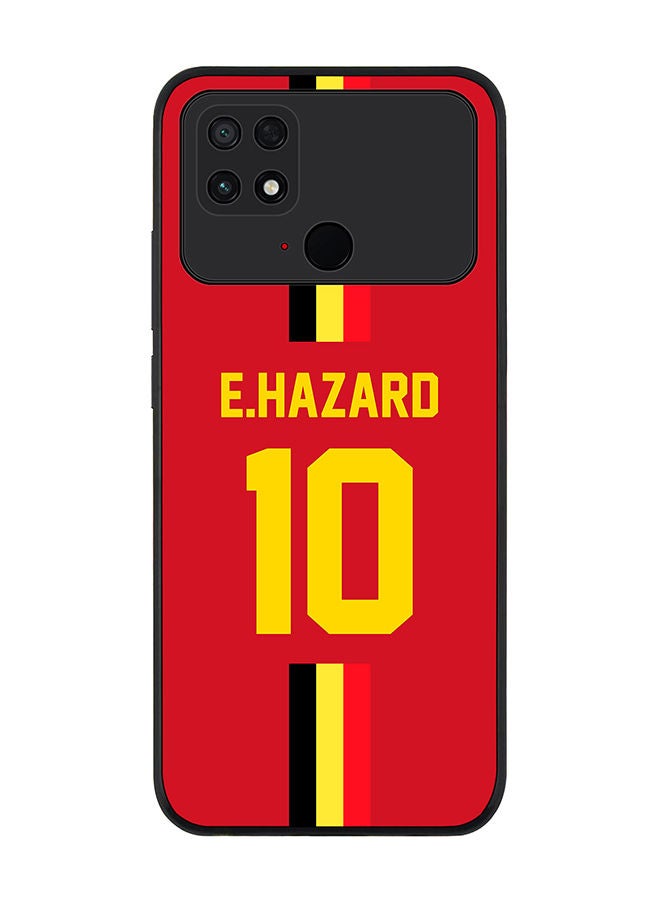 Stylizedd Rugged Black edge case for Xiaomi Poco C40 Slim fit Soft Case Flexible Rubber Edges Anti Drop TPU Gel Thin Cover - Football Team - Belgium Player Name - E.Hazard - Image 1