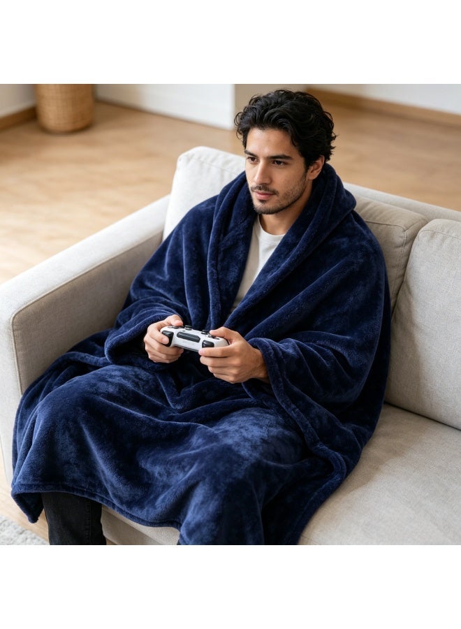 Thick Golden Mink Velvet Blanket, 100% Polyester (150 X 200 cm) — Reversible Design, Anti-Static And Pill-Resistant; Ideal For Use On The Sofa, For Naps, In The Car, And As Bedding - Image 2
