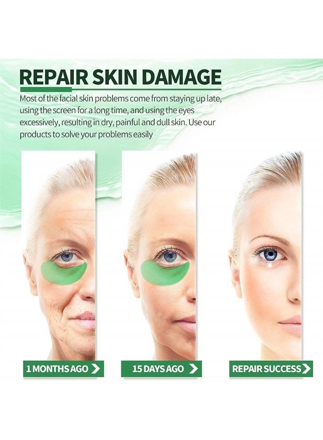 YiJiaBa Seaweed Under Eye Masks, Eye Lines And Moisturizing Eye Patches, Moisturizing, Nourishing, Improving Eye Bags, Dark Eye Circles, Under Eye Gel Pads with Collagen Hyaluronic Acid(30 Pairs) - Image 2