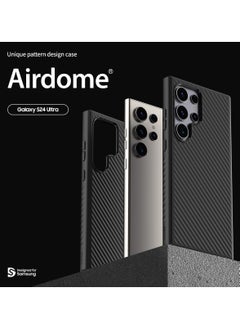 araree araree Air Dome Compatible with Samsung Galaxy S24 Ultra Phone Case(Textured), Drop Protection Reinforced Backplate Drop Protection Cover Shockproof Rugged with Non-Slip Textured - Black  - Image 2