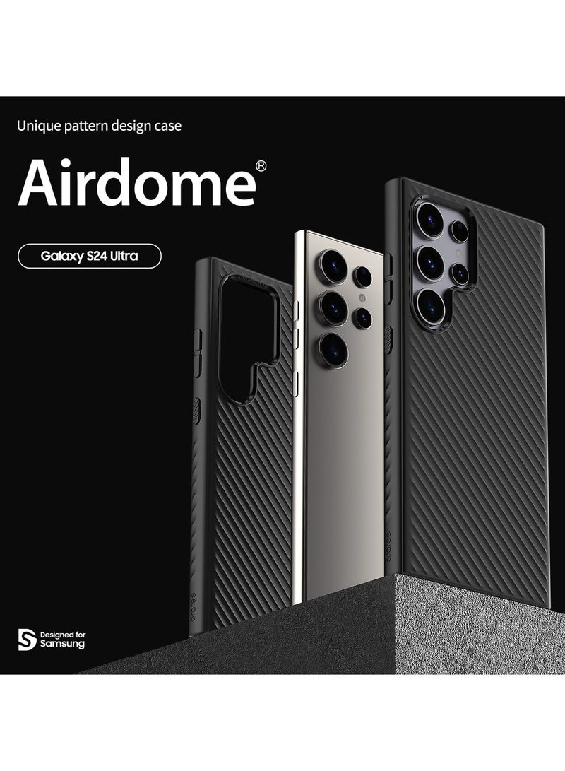 araree جراب araree Air Dome متوافق مع هاتف Samsung Galaxy S24 Ultra (محكم)، غطاء حماية من السقوط مع لوحة خلفية معززة ومضادة للصدمات ومضادة للانزلاق - أسود - Image 2