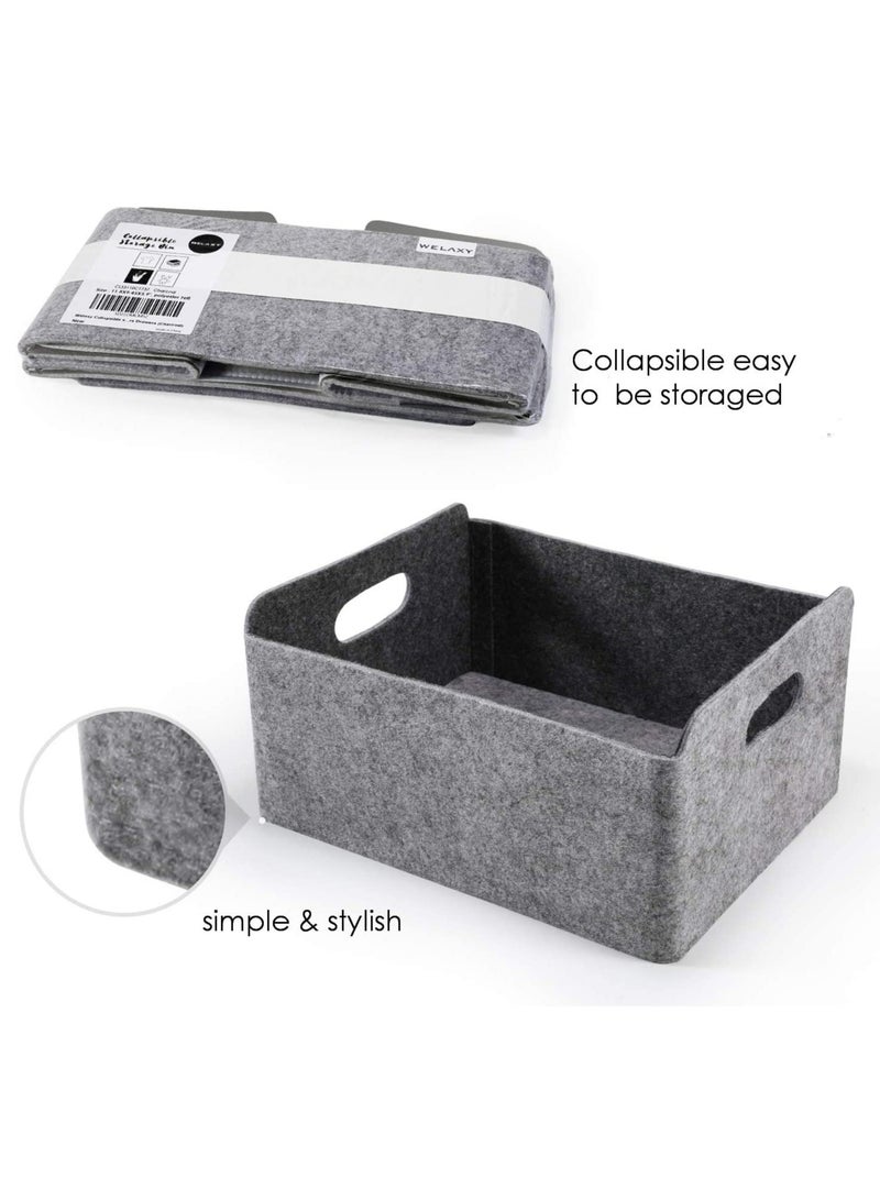 Storage Basket Felt Foldable Drawer Organizer Bin Cube Shelf Small box for Kids Toys Books Clothes Office Bedroom Closet Babies Nursery organizing - Image 2