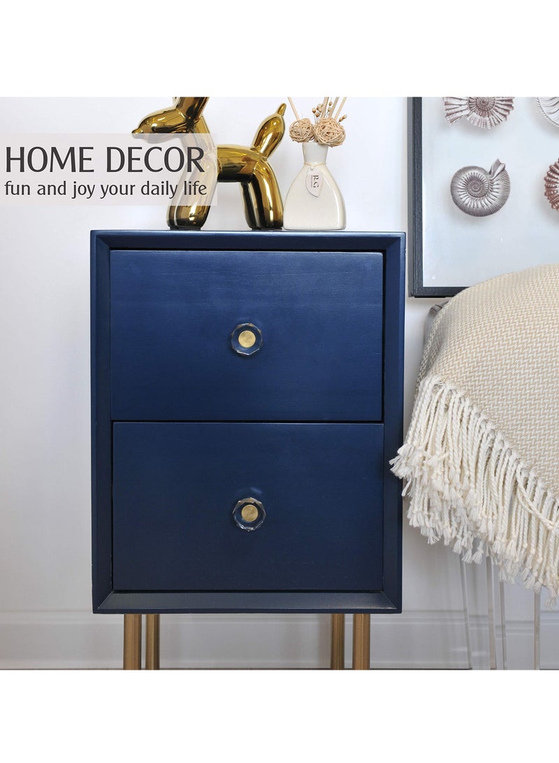 Knobs for Cabinet, Satin Brass Crystal Gold Cabinet Vintage, Glass and Pulls Dresser Drawer, Kitchen Bathroom 6 Pcs - Image 3