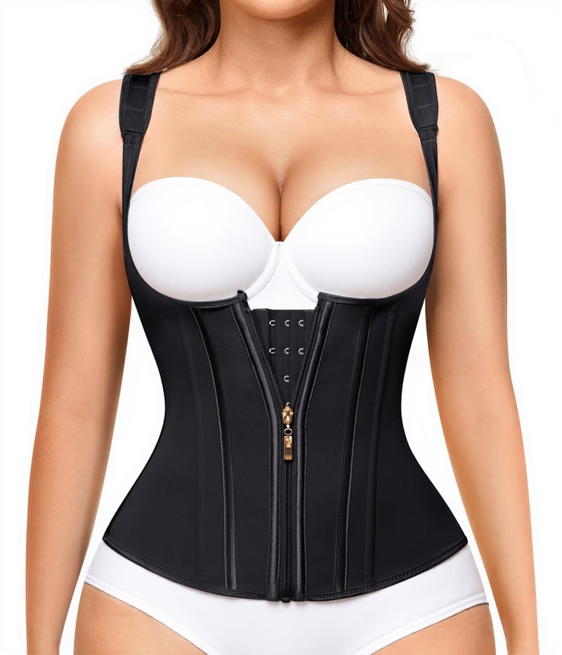 Nebility Waist Trainer for Women Corset Shapewear Tummy Control Faja Body Shaper Waist Cincher with Adjustable Strap(Black,Small) - Image 1