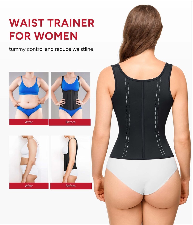 Nebility Waist Trainer for Women Corset Shapewear Tummy Control Faja Body Shaper Waist Cincher with Adjustable Strap(Black,Small) - Image 2