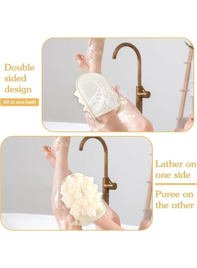 Bath Mitt for Women, Exfoliating Glove, Dual Side Exfoliator Bath Sponge Glove, Shower Loofah Body Scrub Sponge, Shower Pouf Cleaning Loofah Sponge, Bath Scrubber, for Women and Men - Image 3
