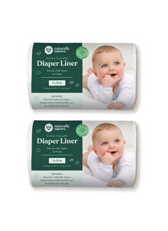 Naturally Nature Disposable Cloth Diaper Liners - 200 Count - (2 Rolls, 100 Sheets per Roll)  - Image 1