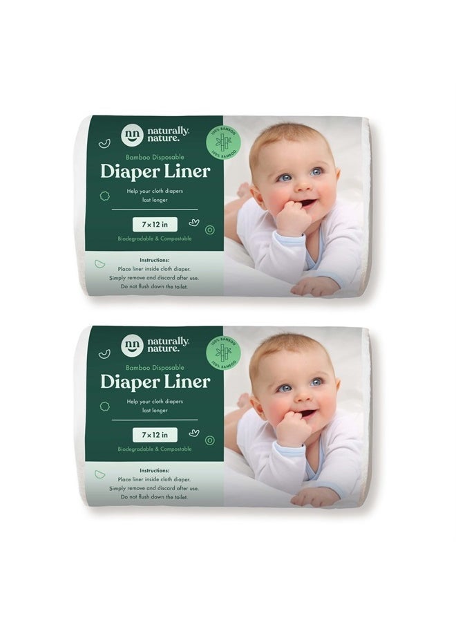 Naturally Nature Disposable Cloth Diaper Liners - 200 Count - (2 Rolls, 100 Sheets per Roll)  - Image 1