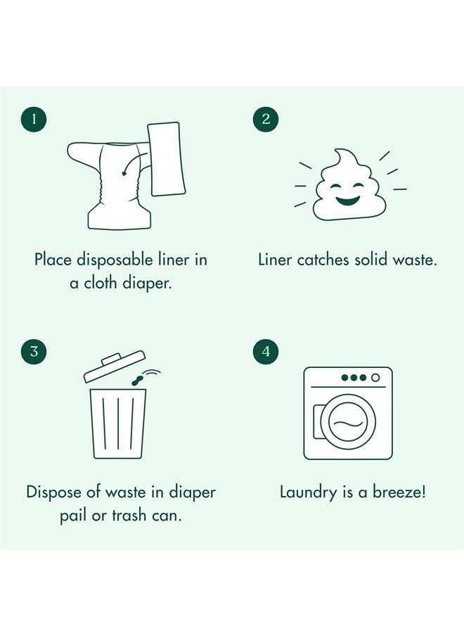 Naturally Nature Disposable Cloth Diaper Liners - 200 Count - (2 Rolls, 100 Sheets per Roll)  - Image 3