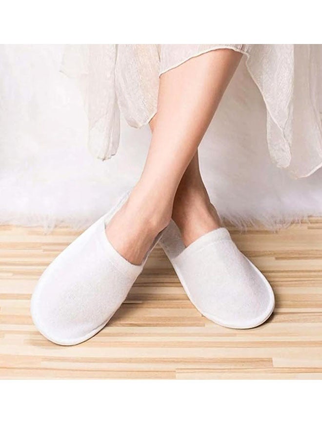 ZVEV Disposable Slippers for Ramadan Guests - Bulk Slipper Pack for Hotel, Spa, Travel, Shoeless Home, White Closed Toe, Disposable Bath Slippers - Image 4