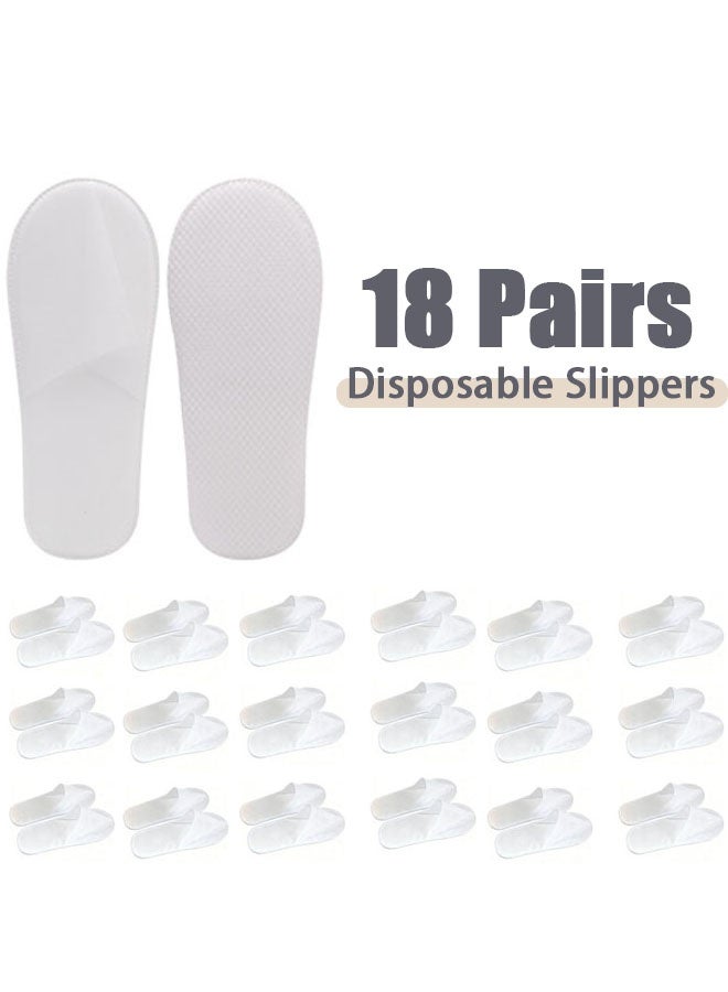 ZVEV Disposable Slippers for Ramadan Guests - Bulk Slipper Pack for Hotel, Spa, Travel, Shoeless Home, White Closed Toe, Disposable Bath Slippers - Image 1