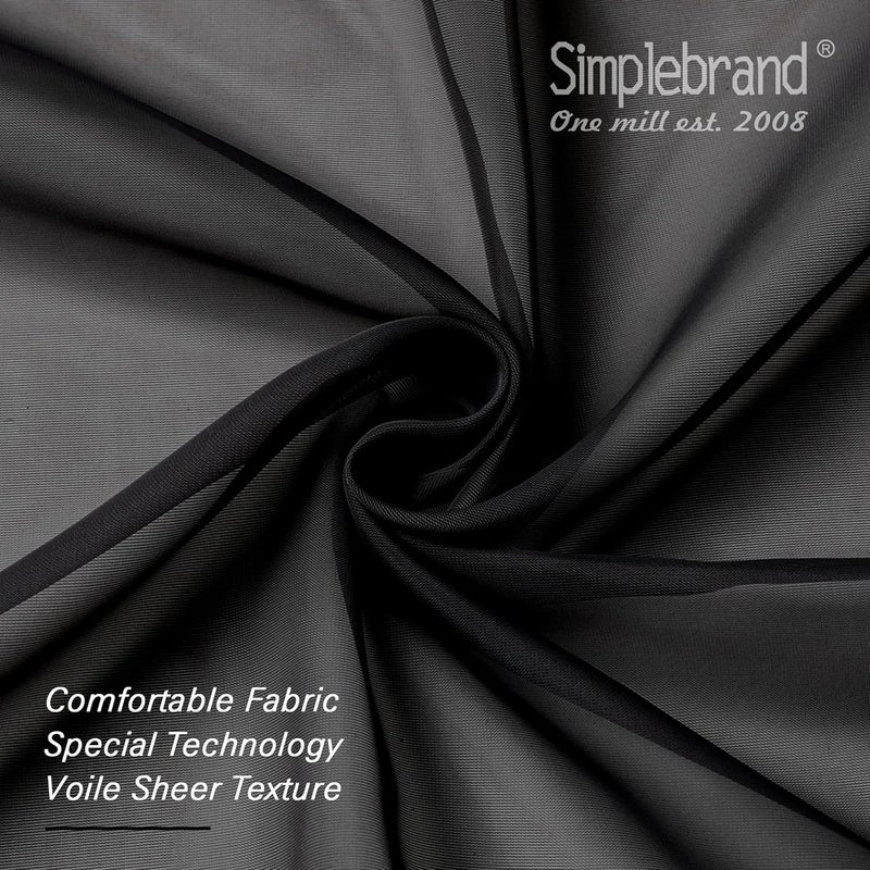 SimpleBrand Black Sheer Curtains 72 Inches Long 2 Panels for Living Room, Rod Pockets Airy Window Treatments Voile Sheer Black Curtains Panels Lightweight for Front Back Patio Glass Door, 42" Width - Image 3