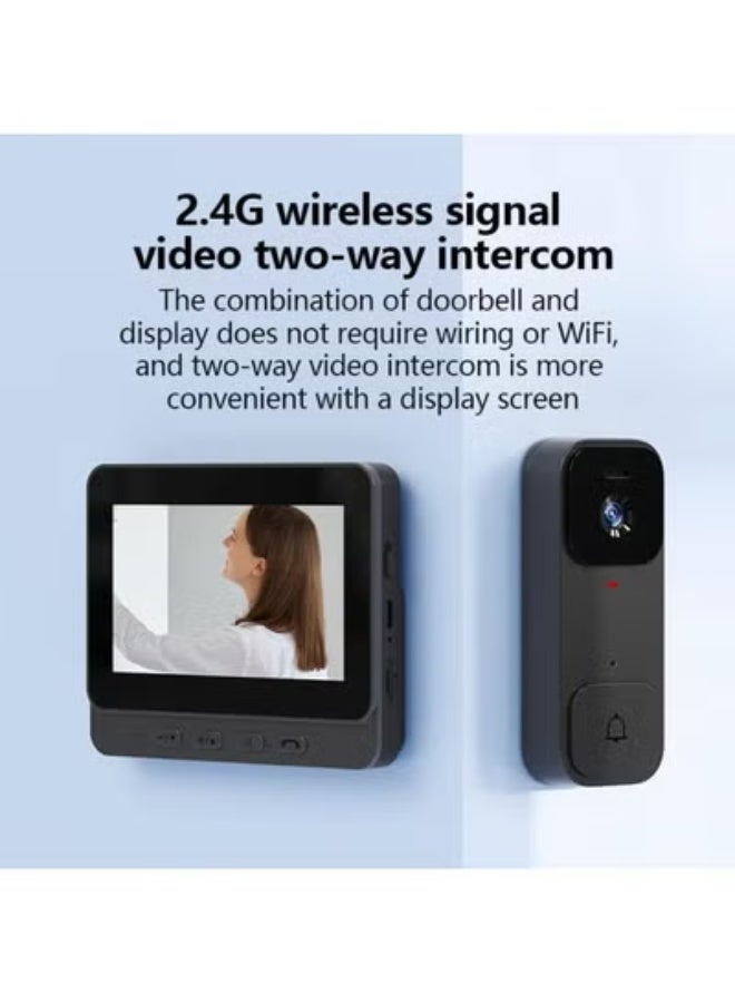 ELTRAZONE X7 Smart Video Doorbell with 4.3 Inch HD Screen, WiFi Cat Eye Security Camera - Image 2