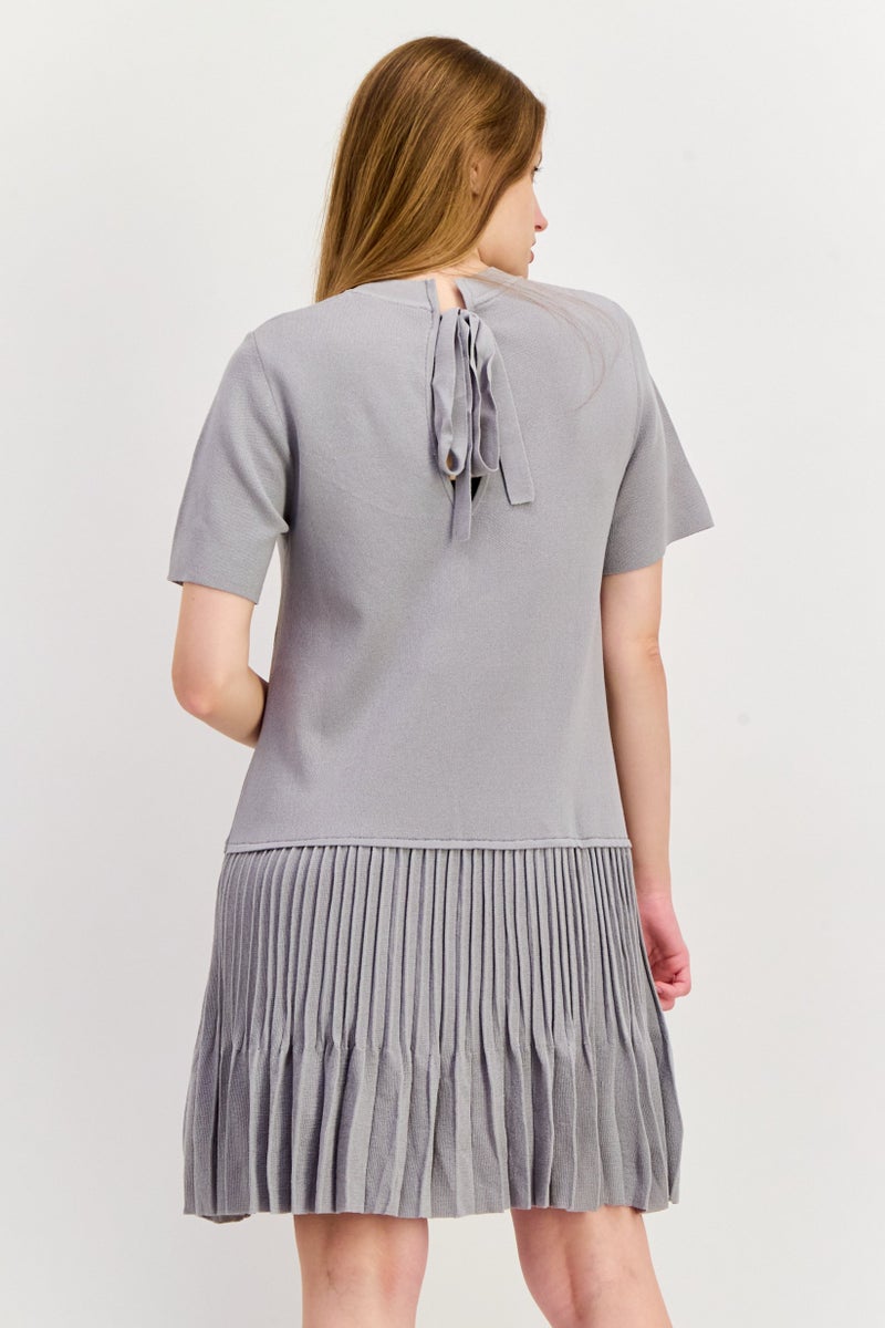 ESPRIT فستان ميني مزخرف للنساء، رمادي - Image 4