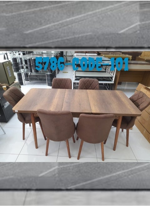 Modern Turkey Model Wooden Extandable Dining Table With Six Chair